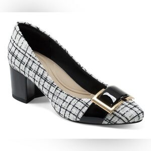 Easy Spirit Cheryl Dress Pumps Black Ivory Neutral Leather Office Formal Sz 10M